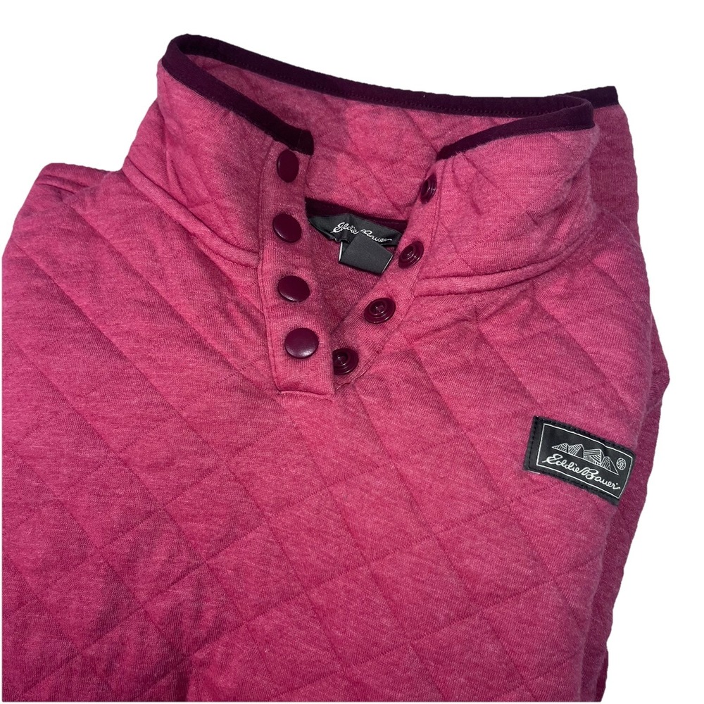 Eddie Bauer Women's Quilted Mock Neck Quarter Zip Snaps‎ Medium
